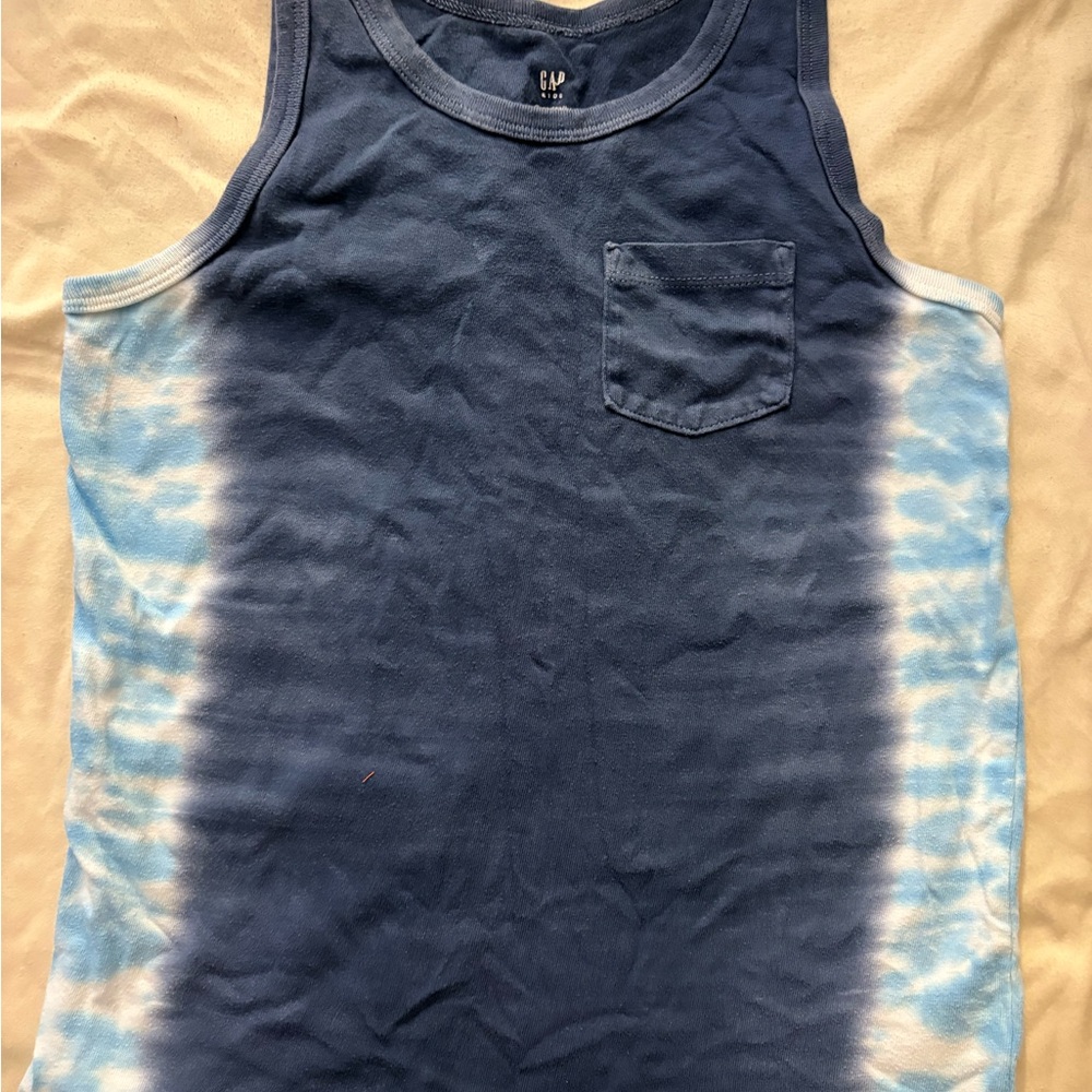 GAP organic cotton Blue and White Tie-Dye Kids Tank Top